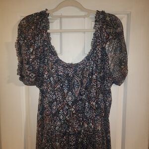 Torrid Black Dress with Multicolor Floral Pattern